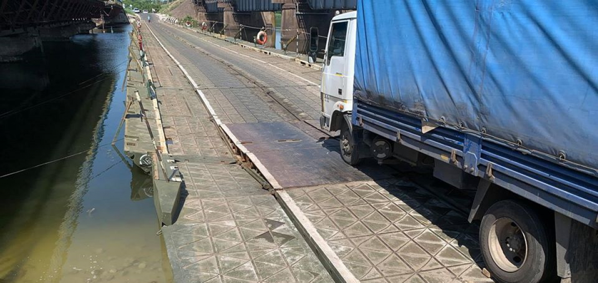 Обрушение моста под Никополем – понтонную переправу пришлось закрыть