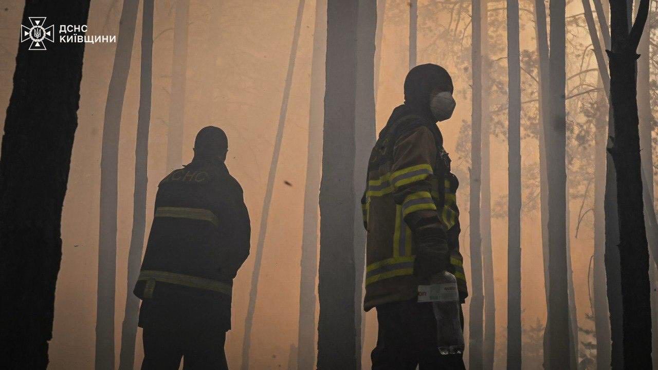 В Зоне отчуждения тушат масштабный лесной пожар, локализовать возгорание мешает ветер и мины – ГСЧС 