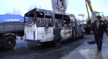 ​В Луганске на ходу загорелась маршрутка с пассажирами