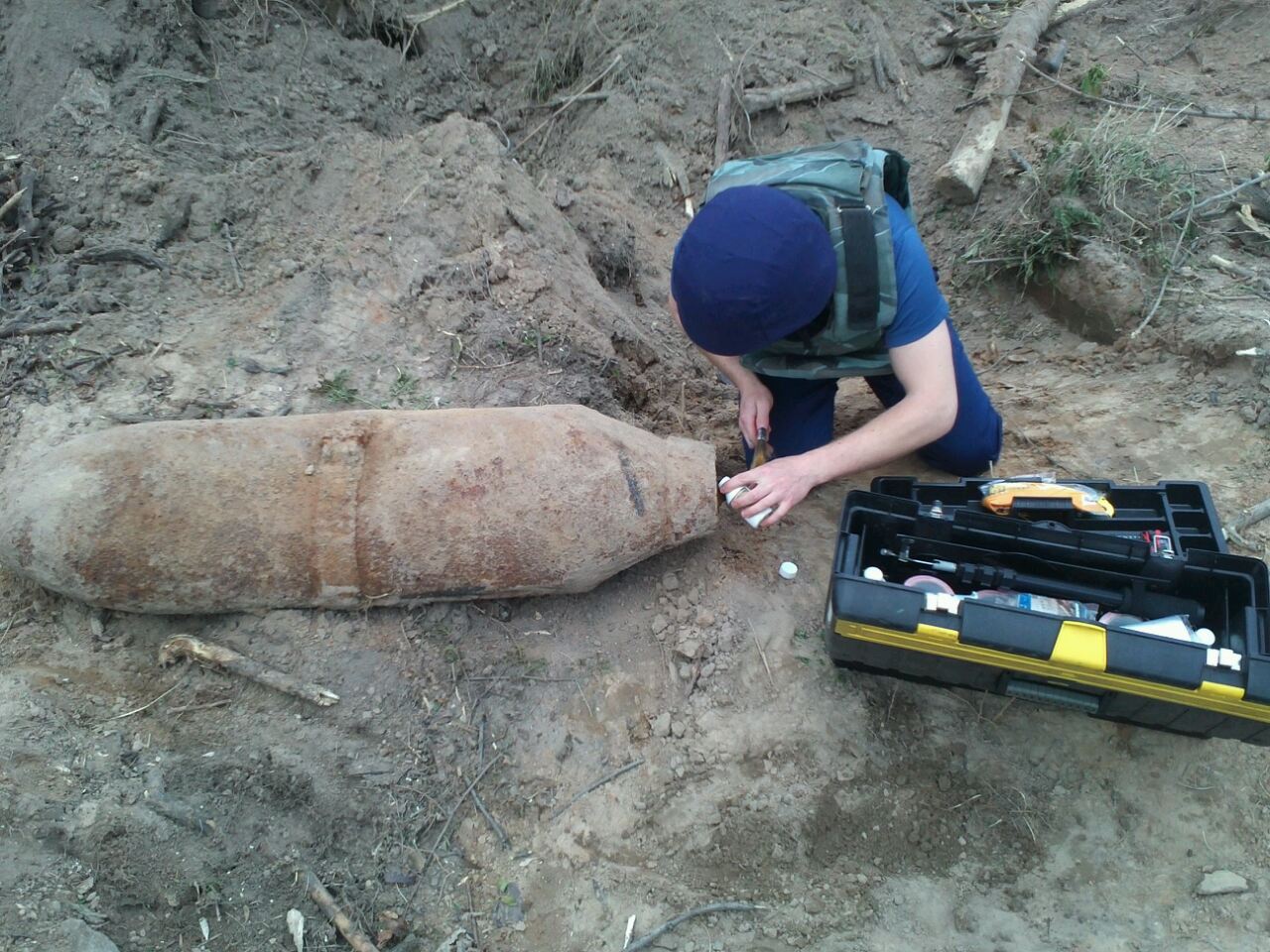 В Киеве обнаружили 250-килограммовую авиационную бомбу