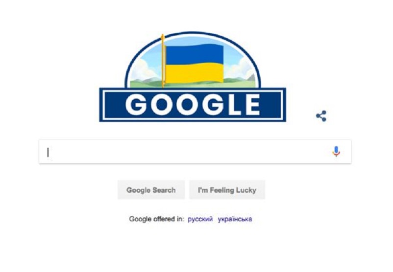 Особенный подарок: Google поздравил Украину с 27-й годовщиной Независимости ярким анимированным дудлом