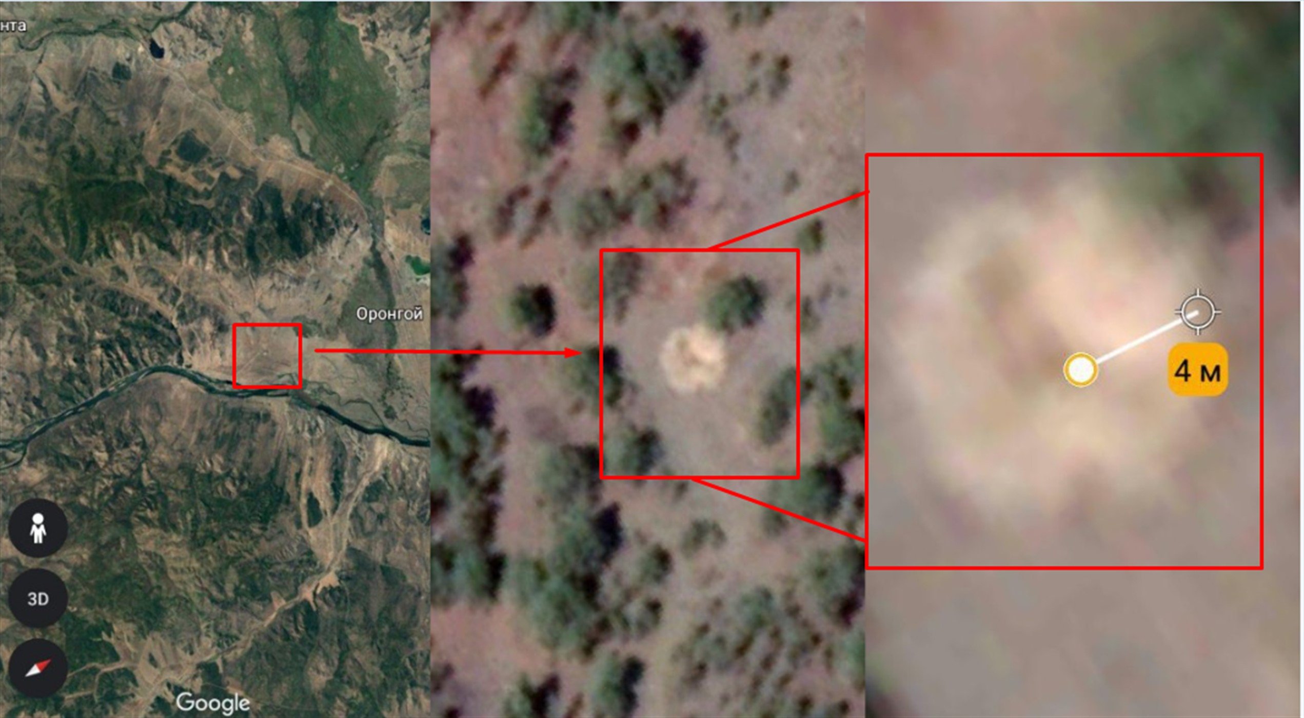 Фотоснимки Google Maps позволили открыть крушение 8-метрового НЛО под Оронгоем 